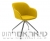 כסא מישל עם רגלי עכביש ריפוד צהוב